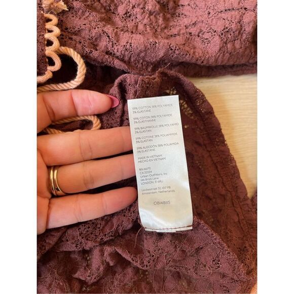 Free People - Lace top/blouse Long sleeve Ruching front size L - Picture 4 of 4